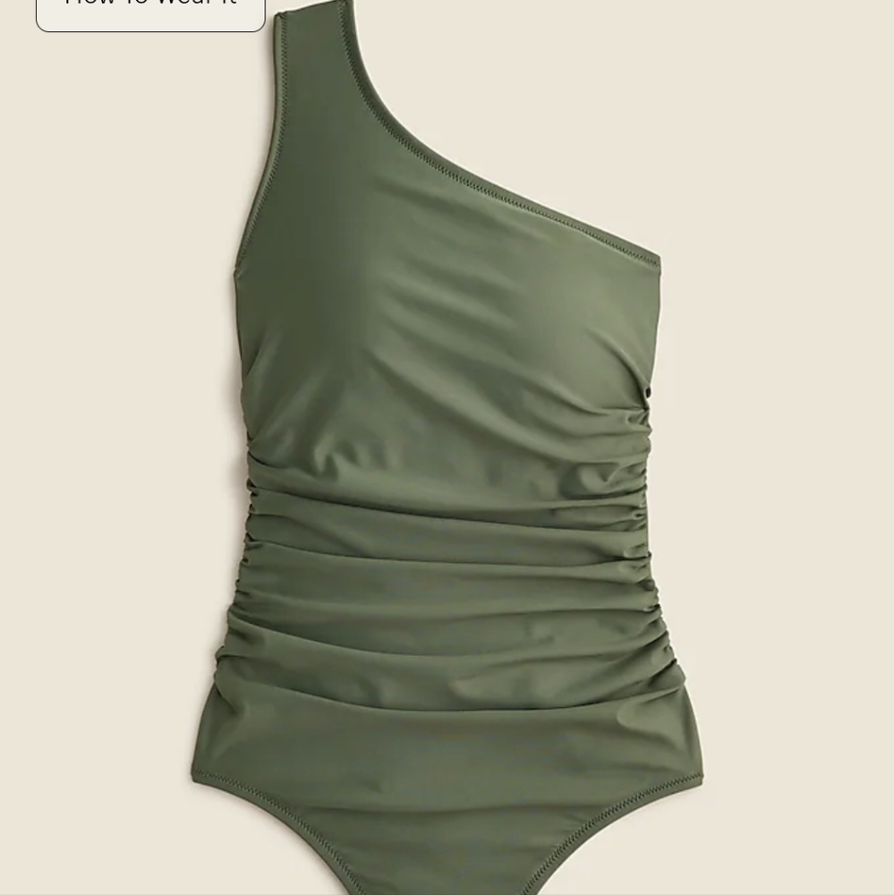 J. Crew Olive One Shoulder Swimsuit